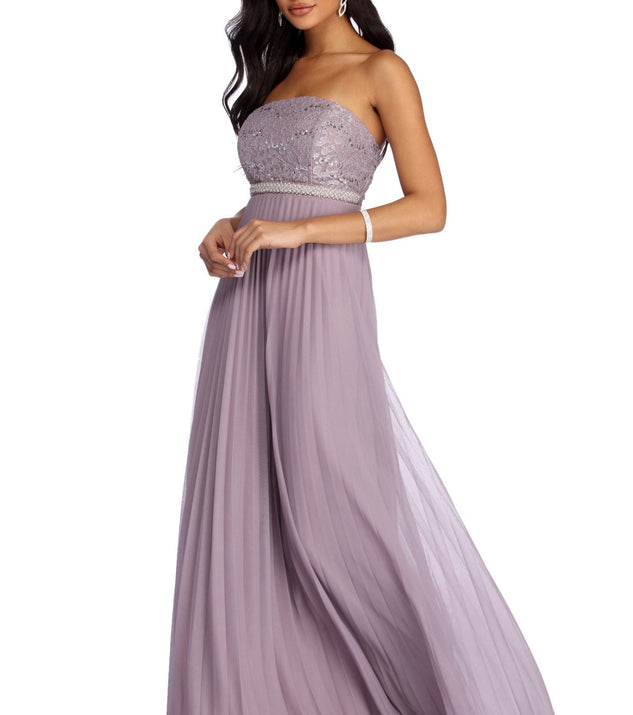 The Esmeralda Formal Pearl And Chiffon Dress is a gorgeous pick as your 2023 prom dress or formal gown for wedding guest, spring bridesmaid, or army ball attire!