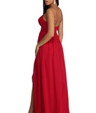The Gabriella Formal High Slit Dress is a gorgeous pick as your 2023 prom dress or formal gown for wedding guest, spring bridesmaid, or army ball attire!