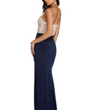 The Giana Formal High Slit Beaded Dress is a gorgeous pick as your 2023 prom dress or formal gown for wedding guest, spring bridesmaid, or army ball attire!