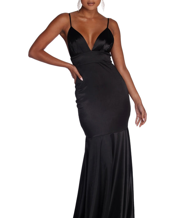 The Isabel Formal Satin Mermaid Dress is a gorgeous pick as your 2023 prom dress or formal gown for wedding guest, spring bridesmaid, or army ball attire!