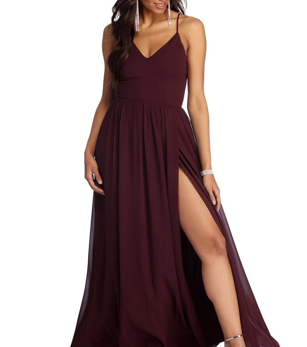 The Charena Formal High Slit Dress is a gorgeous pick as your 2023 prom dress or formal gown for wedding guest, spring bridesmaid, or army ball attire!