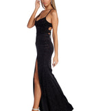 Lorraine Formal Glitter Velvet Dress is a stunning choice for a bridesmaid dress or maid of honor dress, and to feel beautiful at Prom 2023, spring weddings, formals, & military balls!