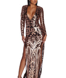Novalee Formal Sequin Scroll Dress is a stunning choice for a bridesmaid dress or maid of honor dress, and to feel beautiful at Prom 2023, spring weddings, formals, & military balls!