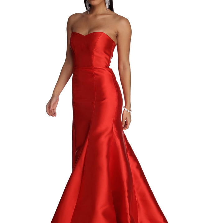 Sarah Formal Satin Trumpet Dress is a stunning choice for a bridesmaid dress or maid of honor dress, and to feel beautiful at Prom 2023, spring weddings, formals, & military balls!