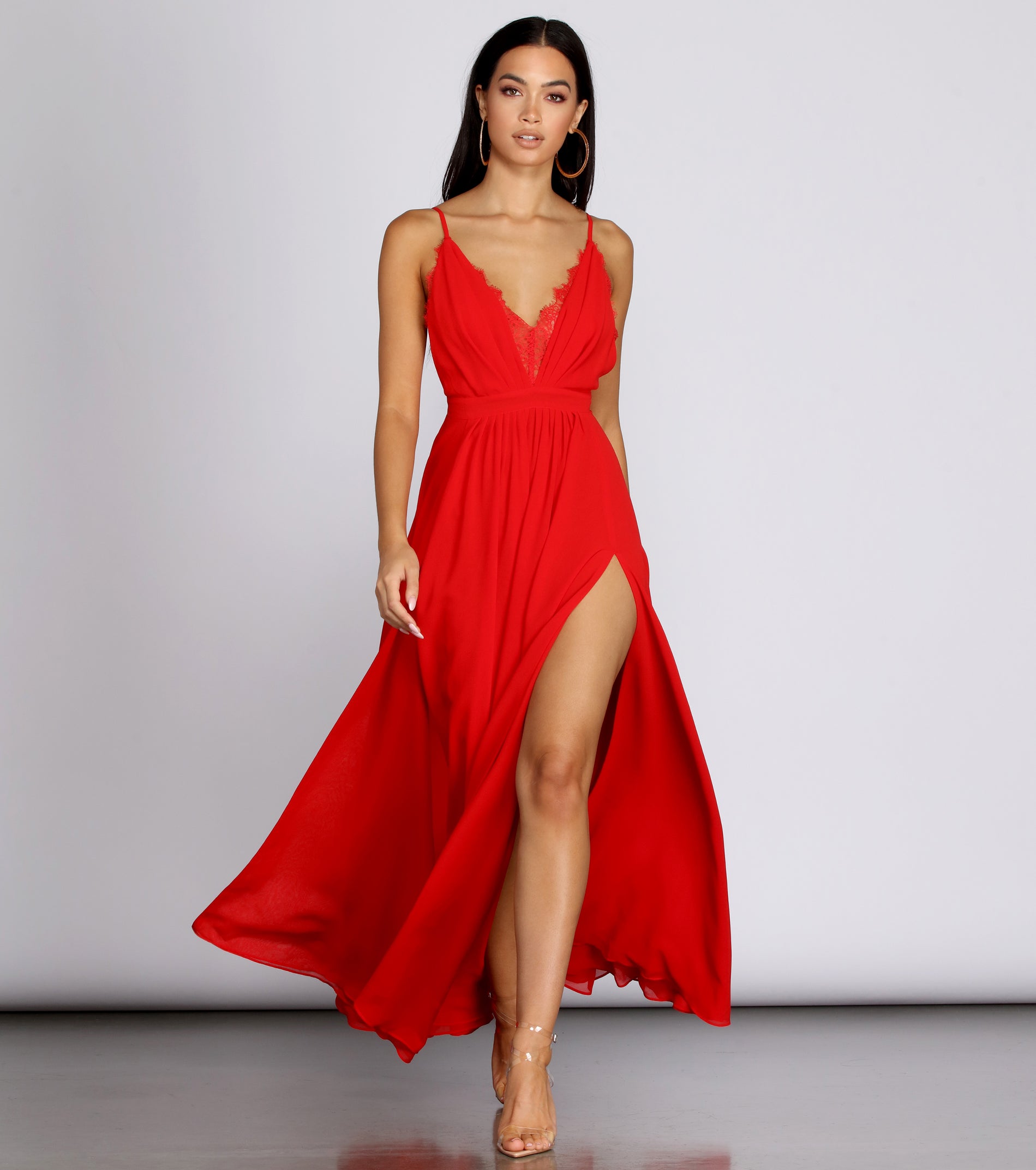 Angelique Formal High Slit Lace Dress & Windsor