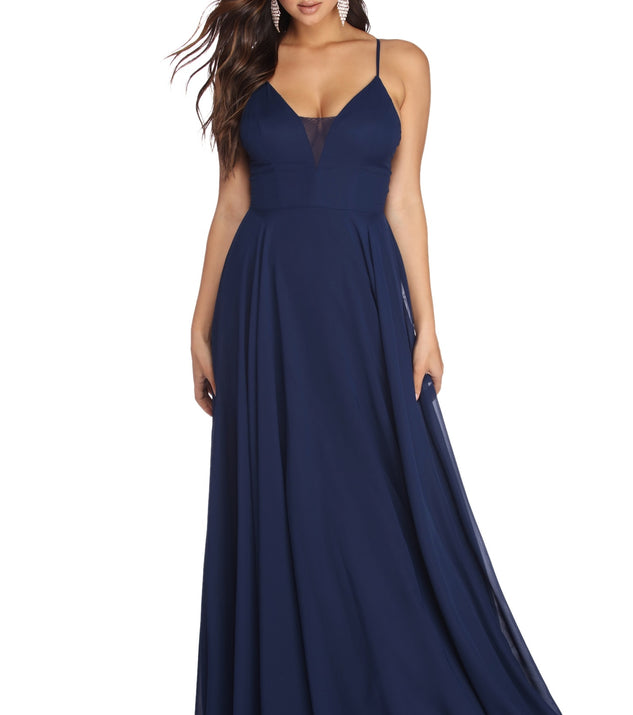 Mya Formal Sleeveless Chiffon Dress is a stunning choice for a bridesmaid dress or maid of honor dress, and to feel beautiful at Prom 2023, spring weddings, formals, & military balls!
