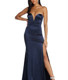 Patricia High Slit Satin Dress is a stunning choice for a bridesmaid dress or maid of honor dress, and to feel beautiful at Prom 2023, spring weddings, formals, & military balls!