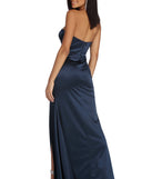 Patricia High Slit Satin Dress is a stunning choice for a bridesmaid dress or maid of honor dress, and to feel beautiful at Prom 2023, spring weddings, formals, & military balls!