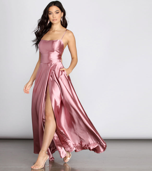Pink Windsor Graduation Dresses Anne Formal Lattice Satin Dress