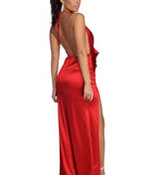 The Amelia Ruched Satin Dress is a gorgeous pick as your 2023 prom dress or formal gown for wedding guest, spring bridesmaid, or army ball attire!
