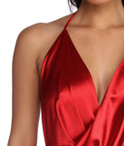 The Amelia Ruched Satin Dress is a gorgeous pick as your 2023 prom dress or formal gown for wedding guest, spring bridesmaid, or army ball attire!