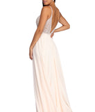 The Gracelyn Formal Pearl Chiffon Dress is a gorgeous pick as your 2023 prom dress or formal gown for wedding guest, spring bridesmaid, or army ball attire!