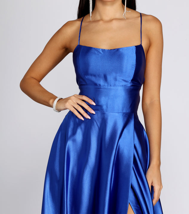 Anne formal lattice satin dress online