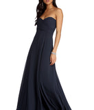 The Audrey Pleated Sweetheart Dress is a gorgeous pick as your 2023 prom dress or formal gown for wedding guest, spring bridesmaid, or army ball attire!