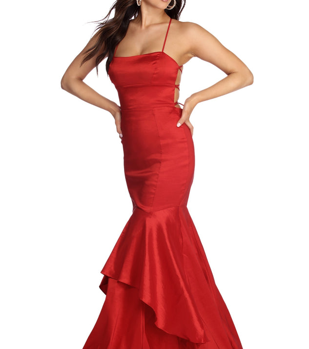 The Leah Formal Taffeta Mermaid Dress is a gorgeous pick as your 2023 prom dress or formal gown for wedding guest, spring bridesmaid, or army ball attire!