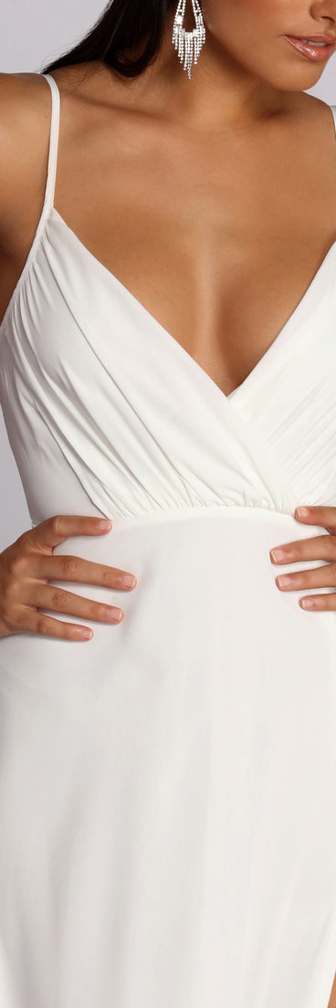 Melany Formal High Slit Dress is a stunning choice for a bridesmaid dress or maid of honor dress, and to feel beautiful at Prom 2023, spring weddings, formals, & military balls!