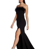 Briella Formal High Slit Boa Dress creates the perfect summer wedding guest dress or cocktail party dresss with stylish details in the latest trends for 2023!