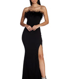 Briella Formal High Slit Boa Dress creates the perfect summer wedding guest dress or cocktail party dresss with stylish details in the latest trends for 2023!