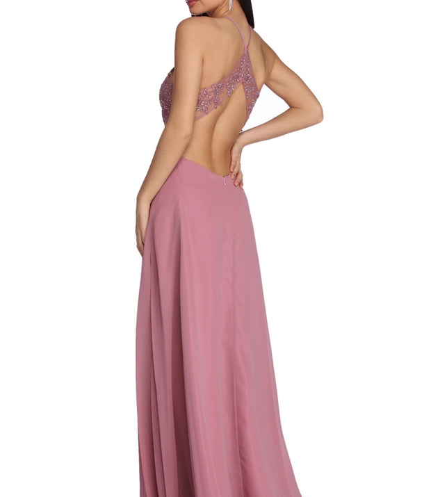 Alessandra Formal Open Back Chiffon Dress & Windsor
