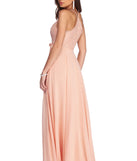 Serenity Formal Lace And Chiffon Dress is a stunning choice for a bridesmaid dress or maid of honor dress, and to feel beautiful at Prom 2023, spring weddings, formals, & military balls!