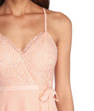 Serenity Formal Lace And Chiffon Dress is a stunning choice for a bridesmaid dress or maid of honor dress, and to feel beautiful at Prom 2023, spring weddings, formals, & military balls!