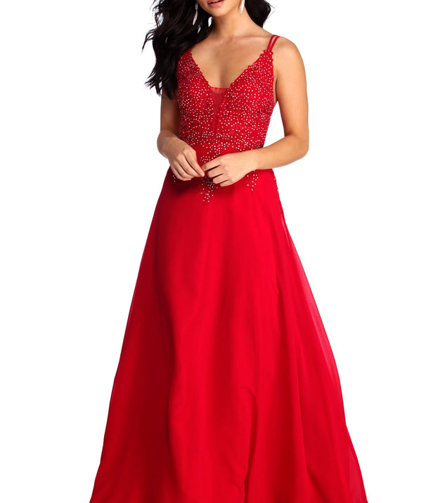 The Cameron Formal Floral Chiffon Dress is a gorgeous pick as your 2023 prom dress or formal gown for wedding guest, spring bridesmaid, or army ball attire!