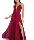 The Julia Formal Chiffon Lace Up Dress is a gorgeous pick as your 2023 prom dress or formal gown for wedding guest, spring bridesmaid, or army ball attire!