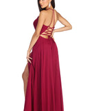 The Julia Formal Chiffon Lace Up Dress is a gorgeous pick as your 2023 prom dress or formal gown for wedding guest, spring bridesmaid, or army ball attire!