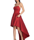 The Farrah High Low Taffeta Dress is a gorgeous pick as your 2023 prom dress or formal gown for wedding guest, spring bridesmaid, or army ball attire!