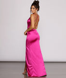 The Gianna Formal High Slit Satin Dress is a gorgeous pick as your 2023 prom dress or formal gown for wedding guest, spring bridesmaid, or army ball attire!