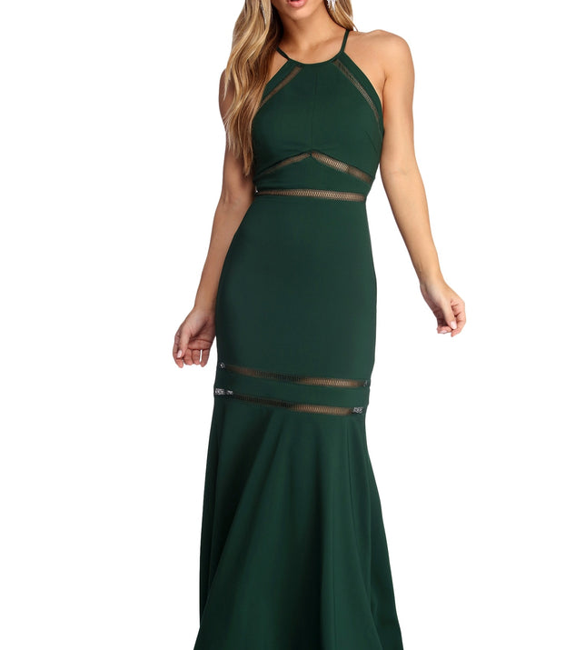 The Carly Formal Illusion Mermaid Dress is a gorgeous pick as your 2023 prom dress or formal gown for wedding guest, spring bridesmaid, or army ball attire!
