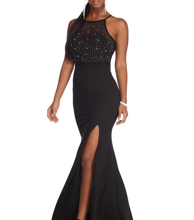 Melina Formal Heat Stone Dress is a stunning choice for a bridesmaid dress or maid of honor dress, and to feel beautiful at Prom 2023, spring weddings, formals, & military balls!