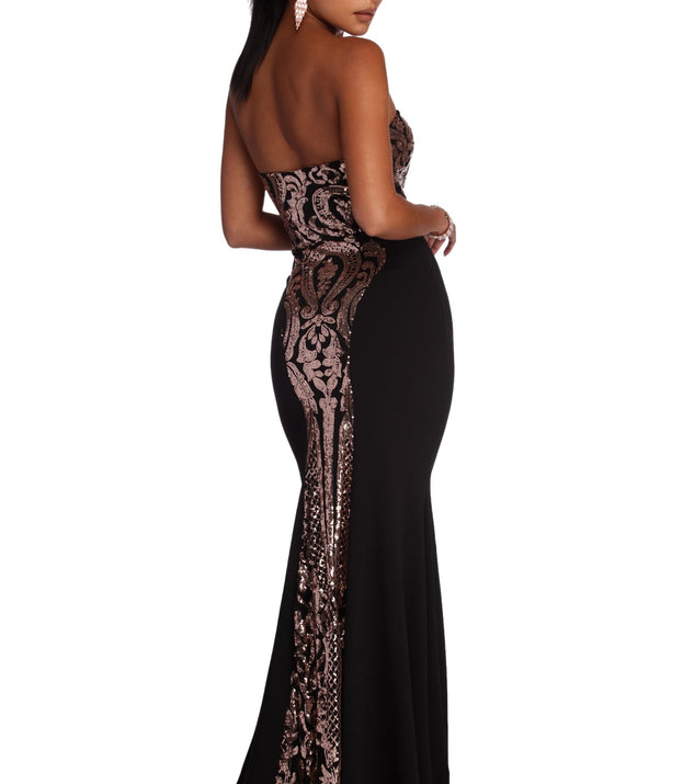 The Elise Strapless Sequin Mermaid Dress is a gorgeous pick as your 2023 prom dress or formal gown for wedding guest, spring bridesmaid, or army ball attire!