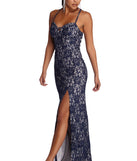 The Josephina Formal High Slit Glitter Dress is a gorgeous pick as your 2023 prom dress or formal gown for wedding guest, spring bridesmaid, or army ball attire!