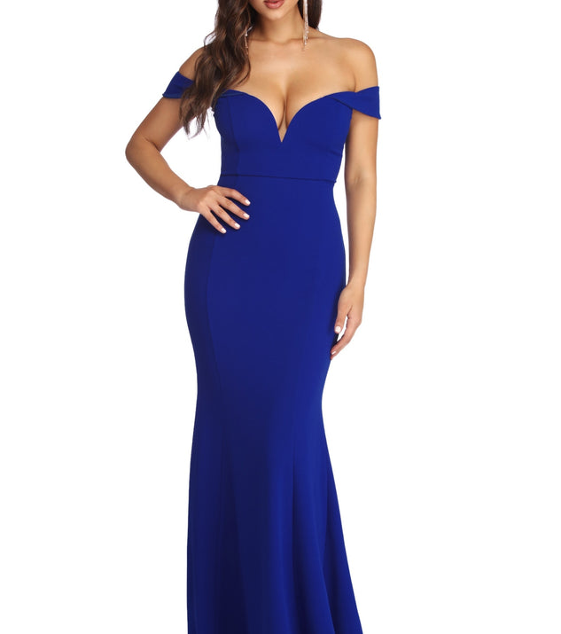 The Aniyah Formal Off The Shoulder Dress is a gorgeous pick as your 2023 prom dress or formal gown for wedding guest, spring bridesmaid, or army ball attire!