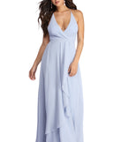 Val Formal Wrap Chiffon Dress creates the perfect summer wedding guest dress or cocktail party dresss with stylish details in the latest trends for 2023!