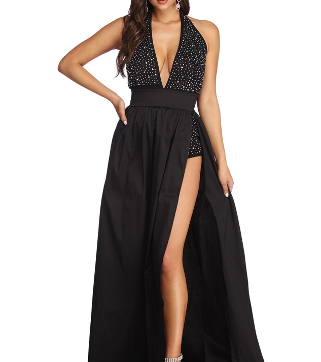 Zaylee Formal Heat Stone Dress is a stunning choice for a bridesmaid dress or maid of honor dress, and to feel beautiful at Prom 2023, spring weddings, formals, & military balls!
