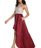 The Kaia Formal High Low Taffeta Dress is a gorgeous pick as your 2023 prom dress or formal gown for wedding guest, spring bridesmaid, or army ball attire!