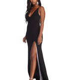 The Lia Formal High Slit Rhinestone Dress is a gorgeous pick as your 2023 prom dress or formal gown for wedding guest, spring bridesmaid, or army ball attire!