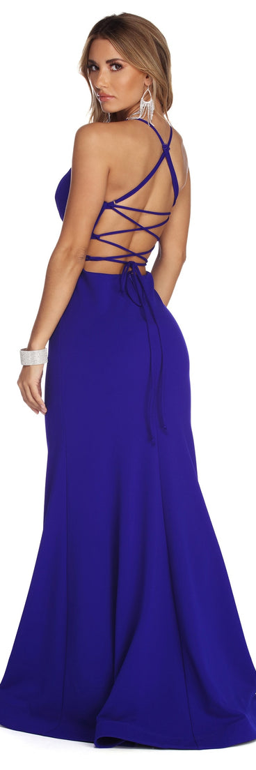 The Leona Formal Lattice Dress is a gorgeous pick as your 2023 prom dress or formal gown for wedding guest, spring bridesmaid, or army ball attire!