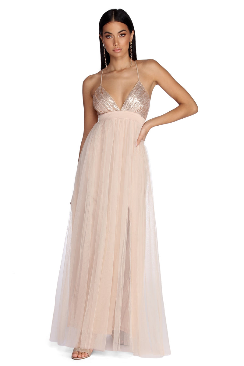 Alaina Formal Tulle And Sequin Dress