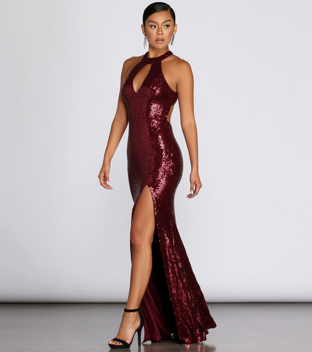 Jena Formal Sequin High Slit Dress & Windsor