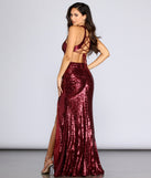 Jena Formal Sequin High Slit Dress is a stunning choice for a bridesmaid dress or maid of honor dress, and to feel beautiful at Prom 2023, spring weddings, formals, & military balls!