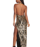 The Ali Formal Sequin Scroll Dress is a gorgeous pick as your 2023 prom dress or formal gown for wedding guest, spring bridesmaid, or army ball attire!