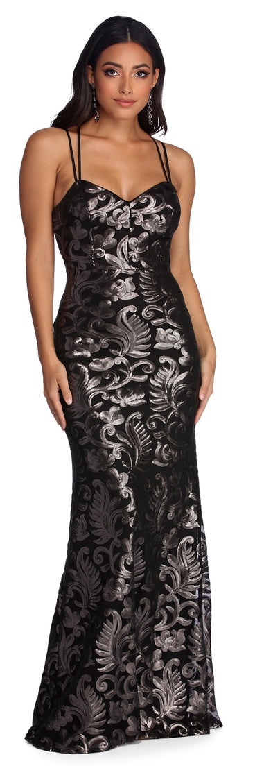 Lilia Multi Strap Sequin Formal Dress is a stunning choice for a bridesmaid dress or maid of honor dress, and to feel beautiful at Prom 2023, spring weddings, formals, & military balls!