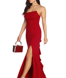 The Helene Formal Strapless Ruffle Dress is a gorgeous pick as your 2023 prom dress or formal gown for wedding guest, spring bridesmaid, or army ball attire!