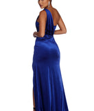 The Iris One Shoulder Draped Velvet Dress is a gorgeous pick as your 2023 prom dress or formal gown for wedding guest, spring bridesmaid, or army ball attire!