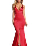 The Gabby Reign In Rhinestone Satin Dress is a gorgeous pick as your 2023 prom dress or formal gown for wedding guest, spring bridesmaid, or army ball attire!