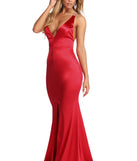 The Gabby Reign In Rhinestone Satin Dress is a gorgeous pick as your 2023 prom dress or formal gown for wedding guest, spring bridesmaid, or army ball attire!