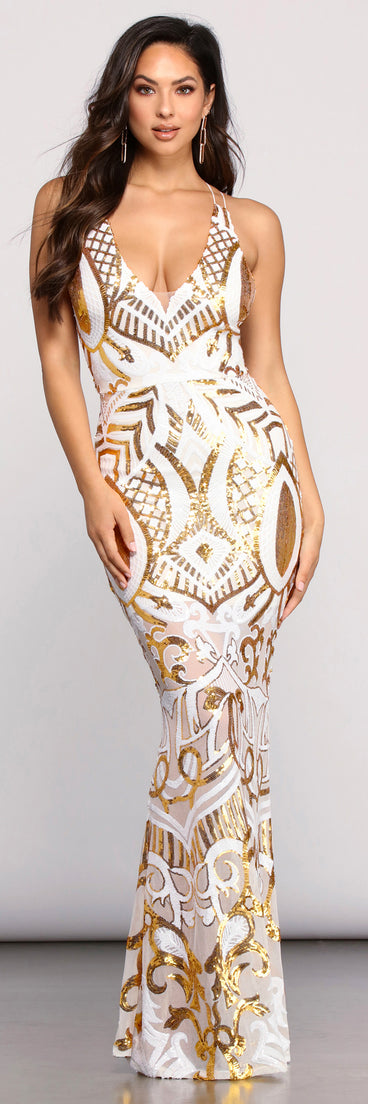 Yajaira Formal Sequin Gown creates the perfect summer wedding guest dress or cocktail party dresss with stylish details in the latest trends for 2023!